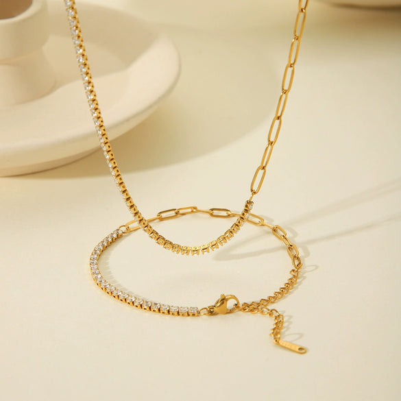 Stainless Steel Geometric Claw Chain Bracelet With Electroplating Treatment