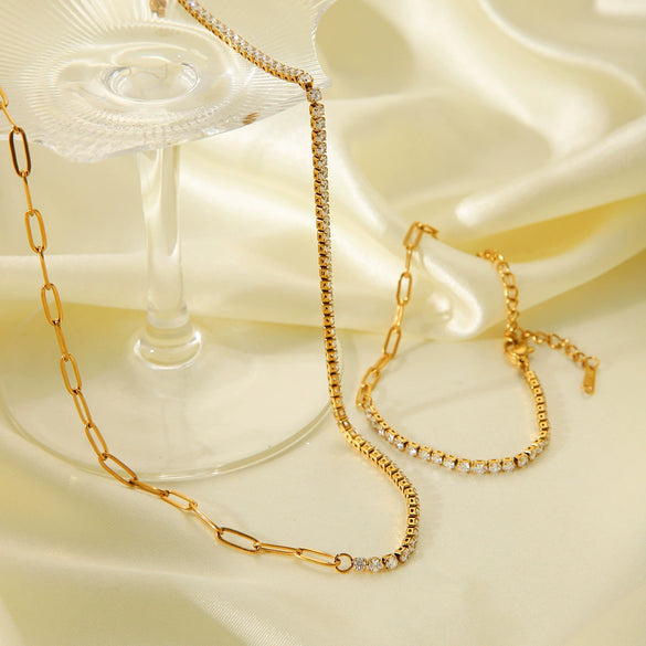 Stainless Steel Geometric Claw Chain Bracelet With Electroplating Treatment