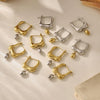 Stainless Steel Geometric Color Matching Electroplated Earrings
