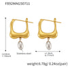 Stainless Steel Geometric Color Matching Electroplated Earrings