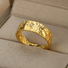 Stainless Steel Geometric Concaveconvex Open Ring With Electroplating Design For Unisex Minimalist Style