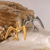 Stainless Steel Geometric Corsage Pin Suit Brooch With Electroplating And Anti Running Safety Feature
