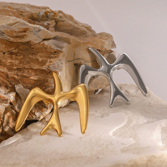 Stainless Steel Geometric Corsage Pin Suit Brooch With Electroplating And Anti Running Safety Feature