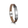 Stainless Steel Geometric Couple Sports Bracelet With Laser Engraving And Polish Design