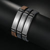 Stainless Steel Geometric Couple Sports Bracelet With Laser Engraving And Polish Design