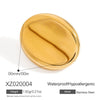 Stainless Steel Geometric Croissant Brooch Electroplated Urban Simplicity Jewelry