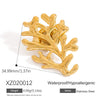 Stainless Steel Geometric Croissant Brooch Electroplated Urban Simplicity Jewelry