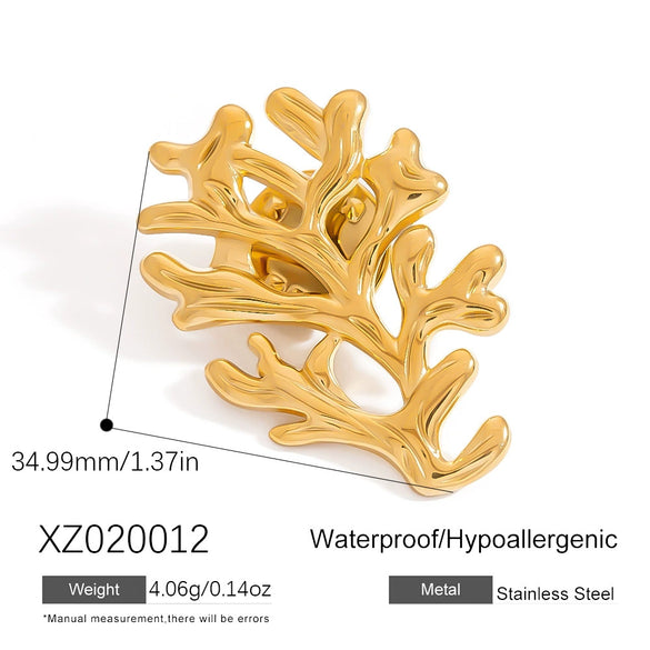 Stainless Steel Geometric Croissant Brooch Electroplated Urban Simplicity Jewelry