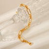 Stainless Steel Geometric Cross Buckle Bracelet Vacuum Plated 18K Gold Jewelry For Women