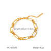 Stainless Steel Geometric Cross Buckle Bracelet Vacuum Plated 18K Gold Jewelry For Women