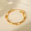 Stainless Steel Geometric Cross Buckle Bracelet Vacuum Plated 18K Gold Jewelry For Women