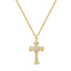 Stainless Steel Geometric Cross Diamond Necklace Unisex