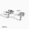 Stainless Steel Geometric Cross Earrings For Women Electroplated
