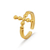 Stainless Steel Geometric Cross Opening Adjustable Ring For Women With Electroplating
