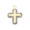 Stainless Steel Geometric Cross Pendant Necklace Electroplated For Women