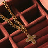 Stainless Steel Geometric Cross Pendant Necklace Electroplated For Women