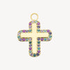 Stainless Steel Geometric Cross Pendant Necklace Electroplated For Women