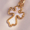 Stainless Steel Geometric Cross Pendant Necklace Electroplated For Women