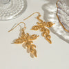 Stainless Steel Geometric Cross Women's Earrings With Electroplating