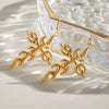 Stainless Steel Geometric Cross Women's Earrings With Electroplating