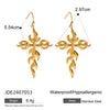 Stainless Steel Geometric Cross Women's Earrings With Electroplating
