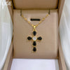 Stainless Steel Geometric Cross Zircon Light Luxurious Necklace
