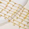 Stainless Steel Geometric Crown Butterfly Cross Ball Bead Zircon Anklet For Women