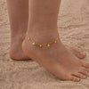 Stainless Steel Geometric Crown Butterfly Cross Ball Bead Zircon Anklet For Women