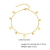 Stainless Steel Geometric Crown Butterfly Cross Ball Bead Zircon Anklet For Women