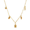 Stainless Steel Geometric Crown Wings Pendant Necklace With Vacuum Plated 18K Gold Color