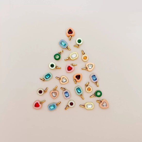 Stainless Steel Geometric Crystal Pendant With Vacuum Plated 18K Gold Color Preservation For Diy