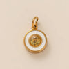 Stainless Steel Geometric Crystal Pendant With Vacuum Plating In 18K Gold Color
