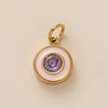 Stainless Steel Geometric Crystal Pendant With Vacuum Plating In 18K Gold Color