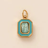 Stainless Steel Geometric Crystal Pendant With Vacuum Plating In 18K Gold Color