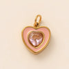 Stainless Steel Geometric Crystal Pendant With Vacuum Plating In 18K Gold Color