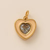Stainless Steel Geometric Crystal Pendant With Vacuum Plating In 18K Gold Color