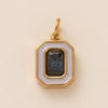 Stainless Steel Geometric Crystal Pendant With Vacuum Plating In 18K Gold Color