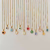 Stainless Steel Geometric Crystal Pendant With Vacuum Plating In 18K Gold Color