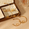Stainless Steel Geometric Cshaped Butterfly Heart Fivepointed Star Earrings Jewelry Electroplated