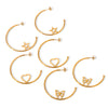 Stainless Steel Geometric Cshaped Butterfly Heart Fivepointed Star Earrings Jewelry Electroplated