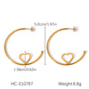 Stainless Steel Geometric Cshaped Butterfly Heart Fivepointed Star Earrings Jewelry Electroplated