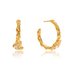 Stainless Steel Geometric Cshaped Hammer Pattern Electroplated Women's Earrings