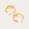 Stainless Steel Geometric Cshaped Hammer Pattern Electroplated Women's Earrings