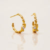 Stainless Steel Geometric Cshaped Hammer Pattern Electroplated Women's Earrings