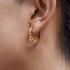 Stainless Steel Geometric Cshaped Hammer Pattern Electroplated Women's Earrings