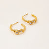 Stainless Steel Geometric Cshaped Hammer Pattern Electroplated Women's Earrings