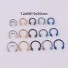 Stainless Steel Geometric Cshaped Horseshoe Body Puncture Ring Electroplated Jewelry