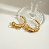 Stainless Steel Geometric Cshaped Multihoop Electroplated Earrings For Women