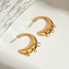 Stainless Steel Geometric Cshaped Multihoop Electroplated Earrings For Women