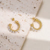Stainless Steel Geometric Cshaped Pearl Earrings For Women
